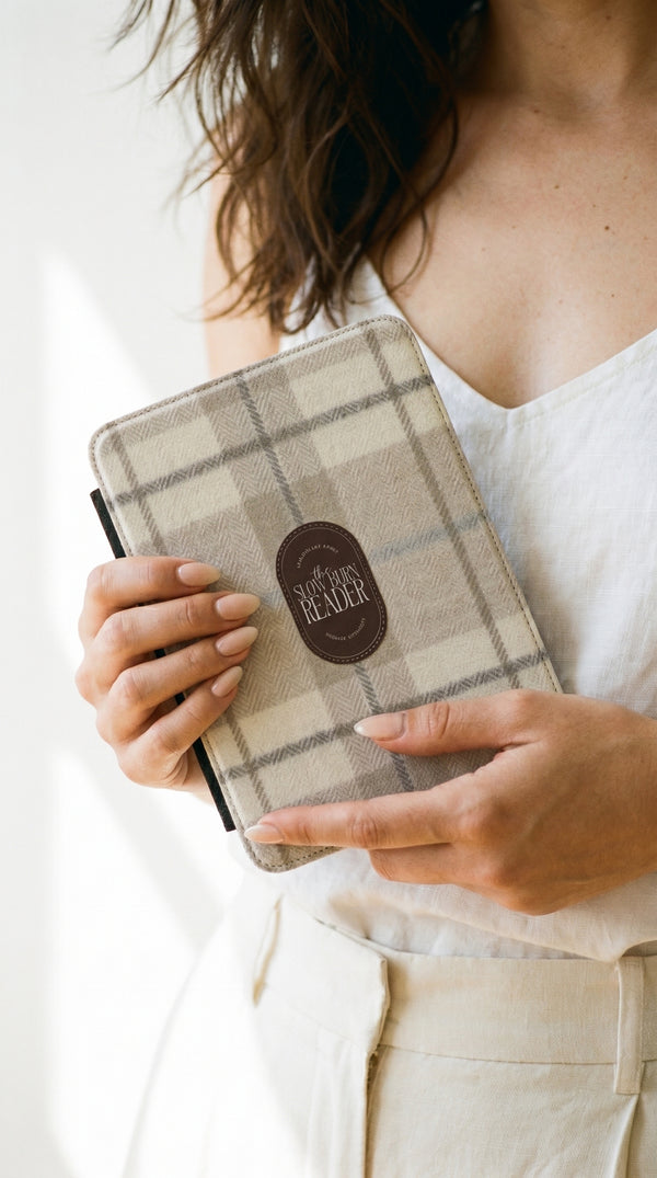 Plaid 'Slow Reader' Kindle Case