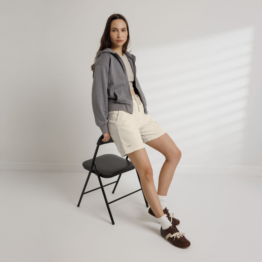 cultivé fleece shorts — ivory