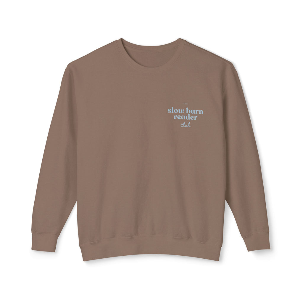 The Slow Burn Reader Club crewneck sweatshirt — espresso