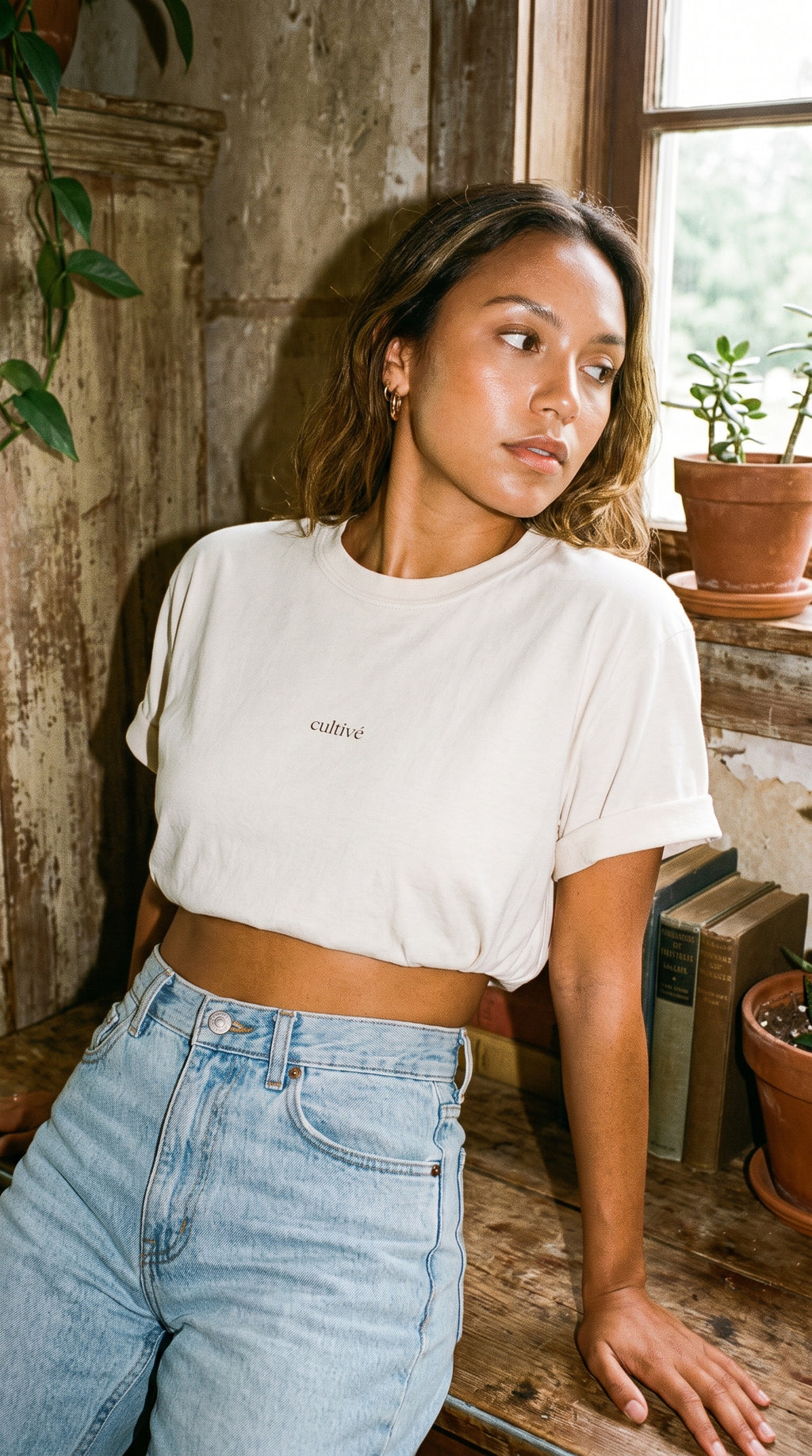 cultivé boxy tee — ivory