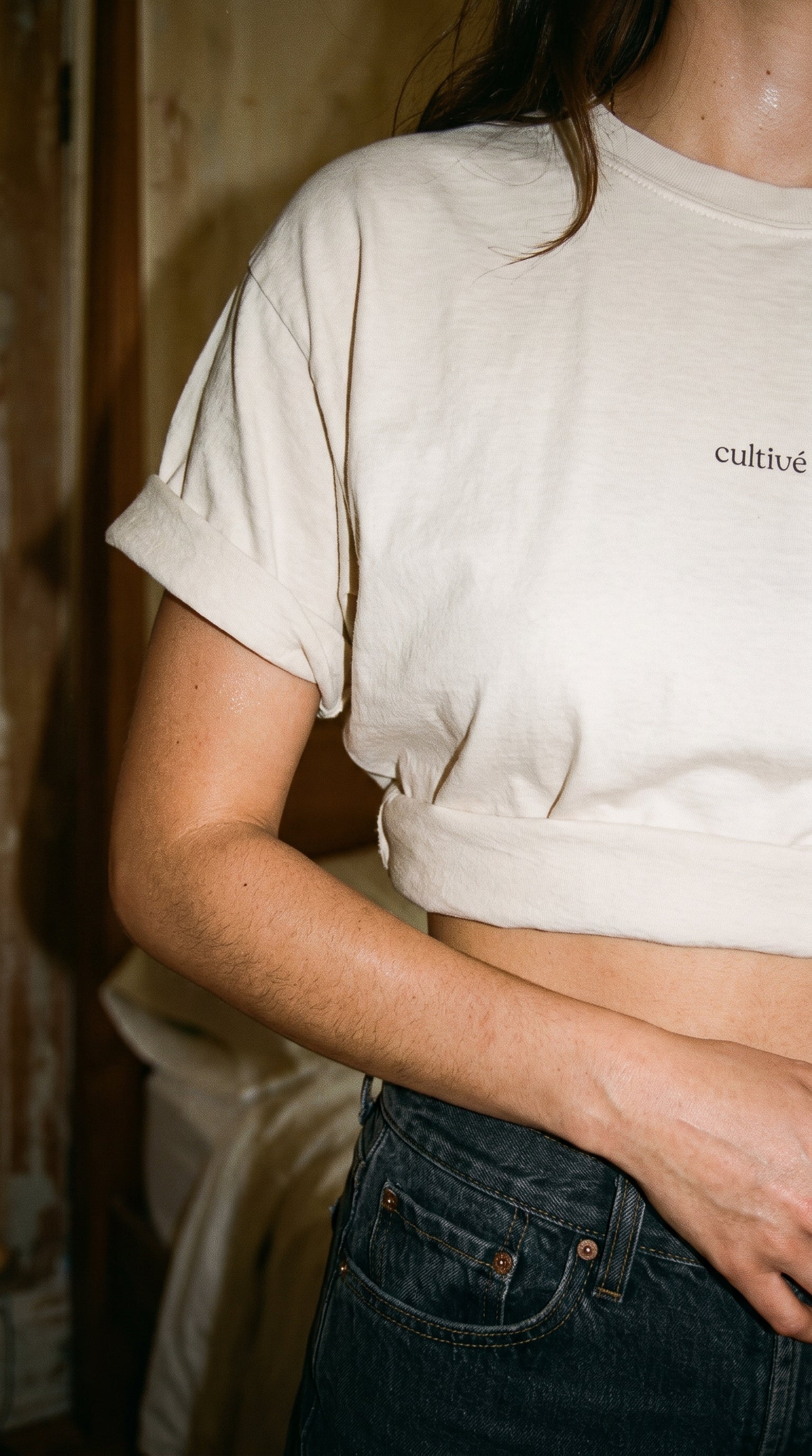 cultivé boxy tee — ivory