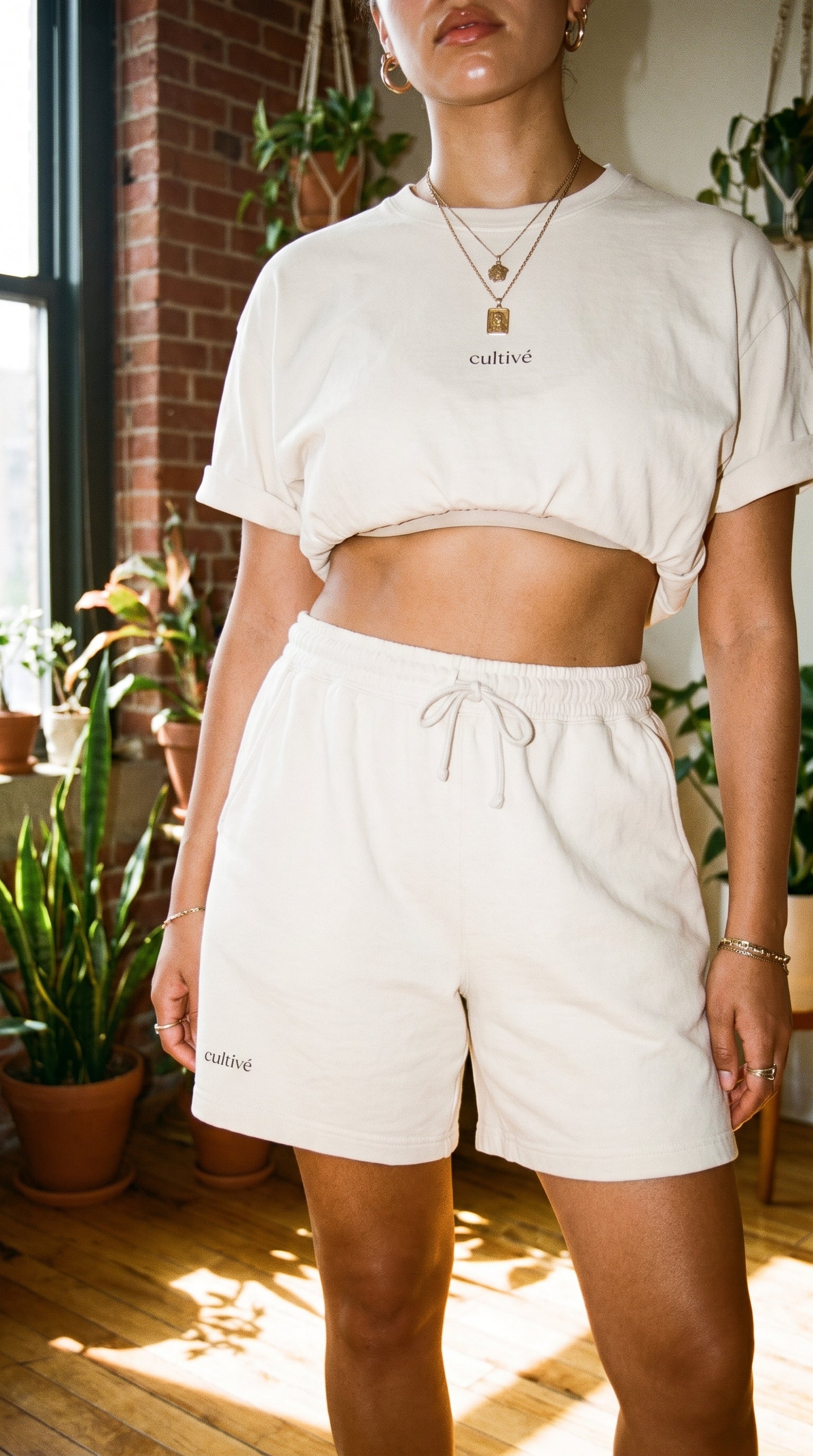 cultivé boxy tee — ivory
