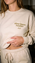 The Slow Burn Reader Club crewneck sweatshirt — ivory