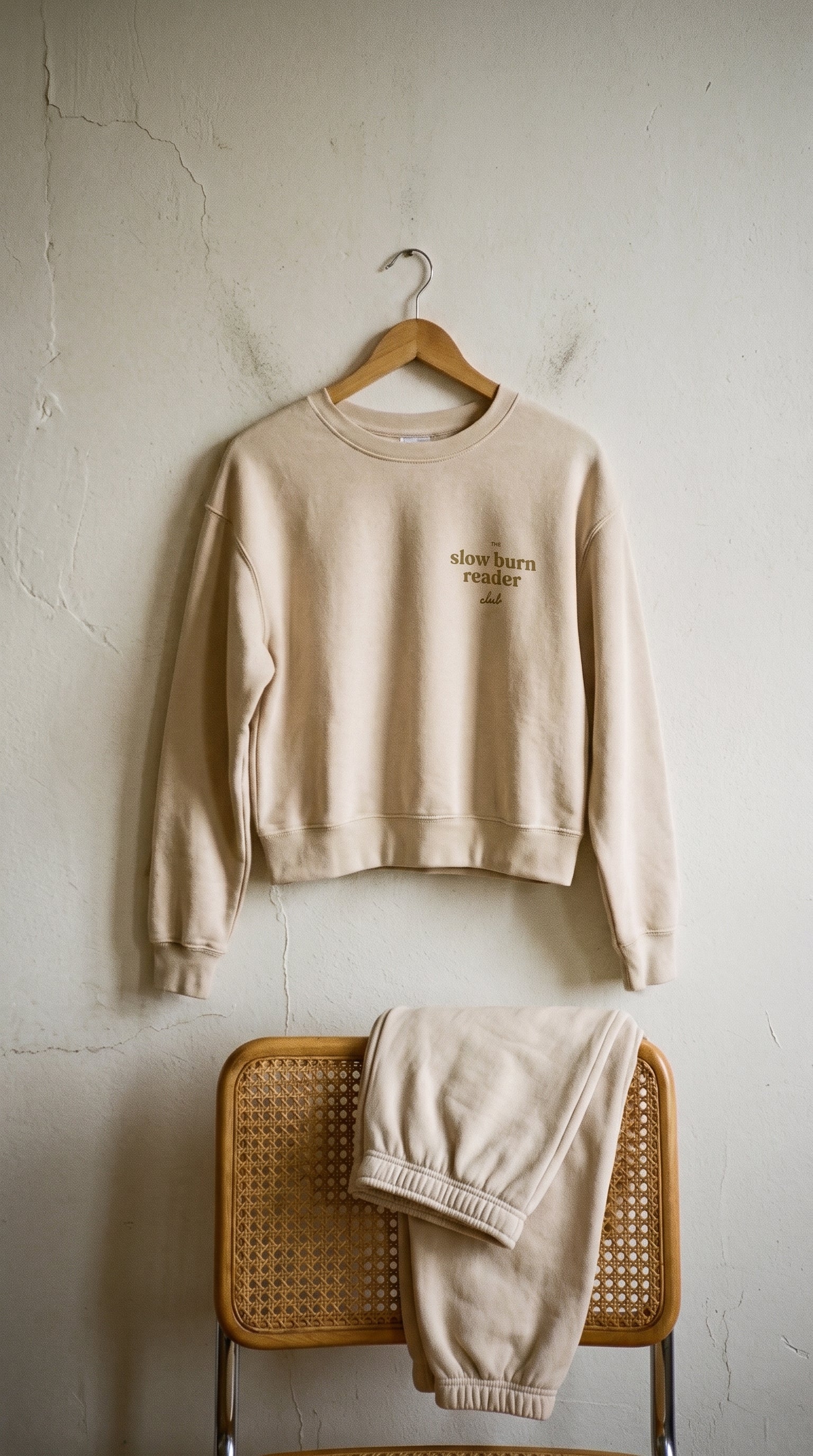 The Slow Burn Reader Club crewneck sweatshirt — ivory