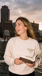 The Slow Burn Reader Club crewneck sweatshirt — ivory