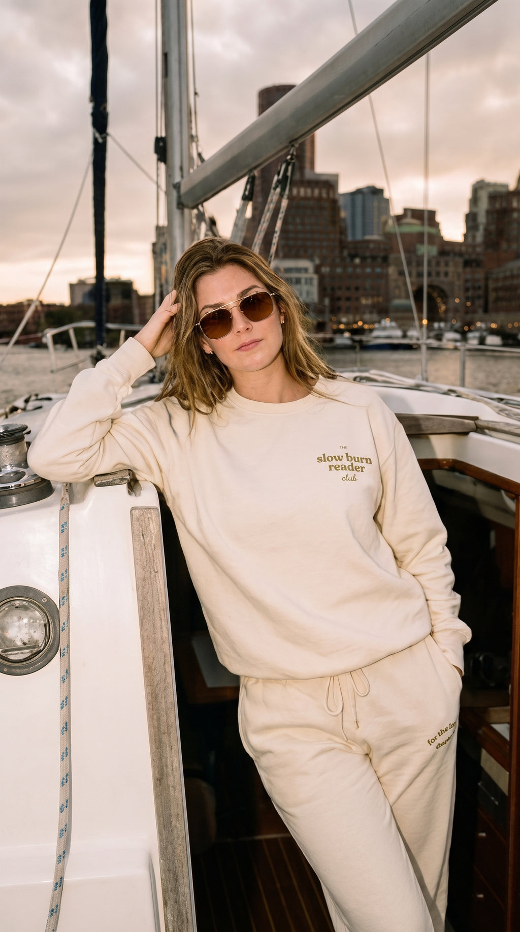 for the long chapters joggers — ivory