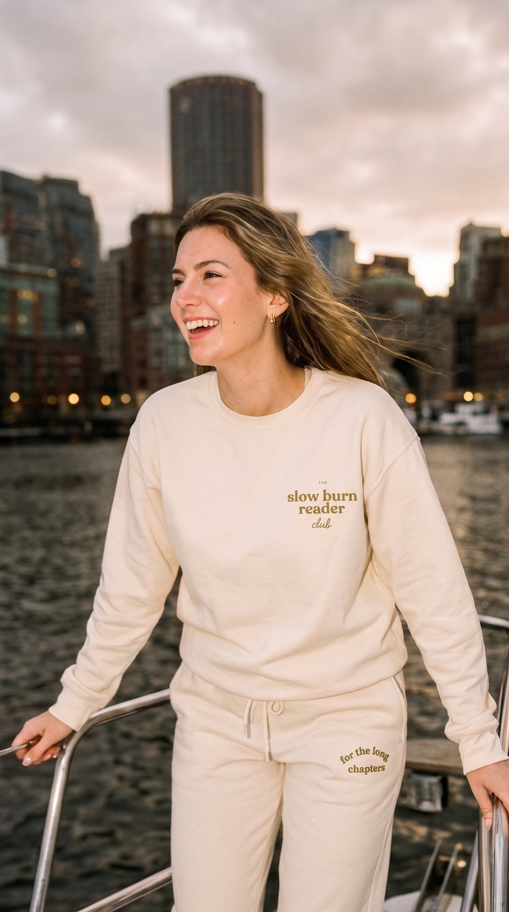 The Slow Burn Reader Club crewneck sweatshirt — ivory