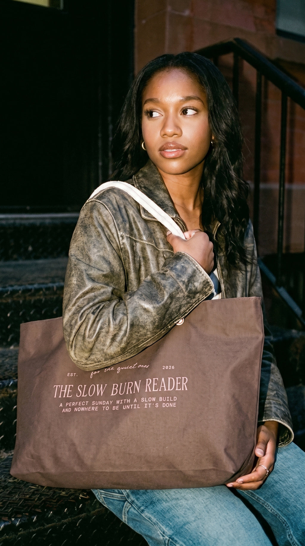 "the slow burn reader" weekender bag