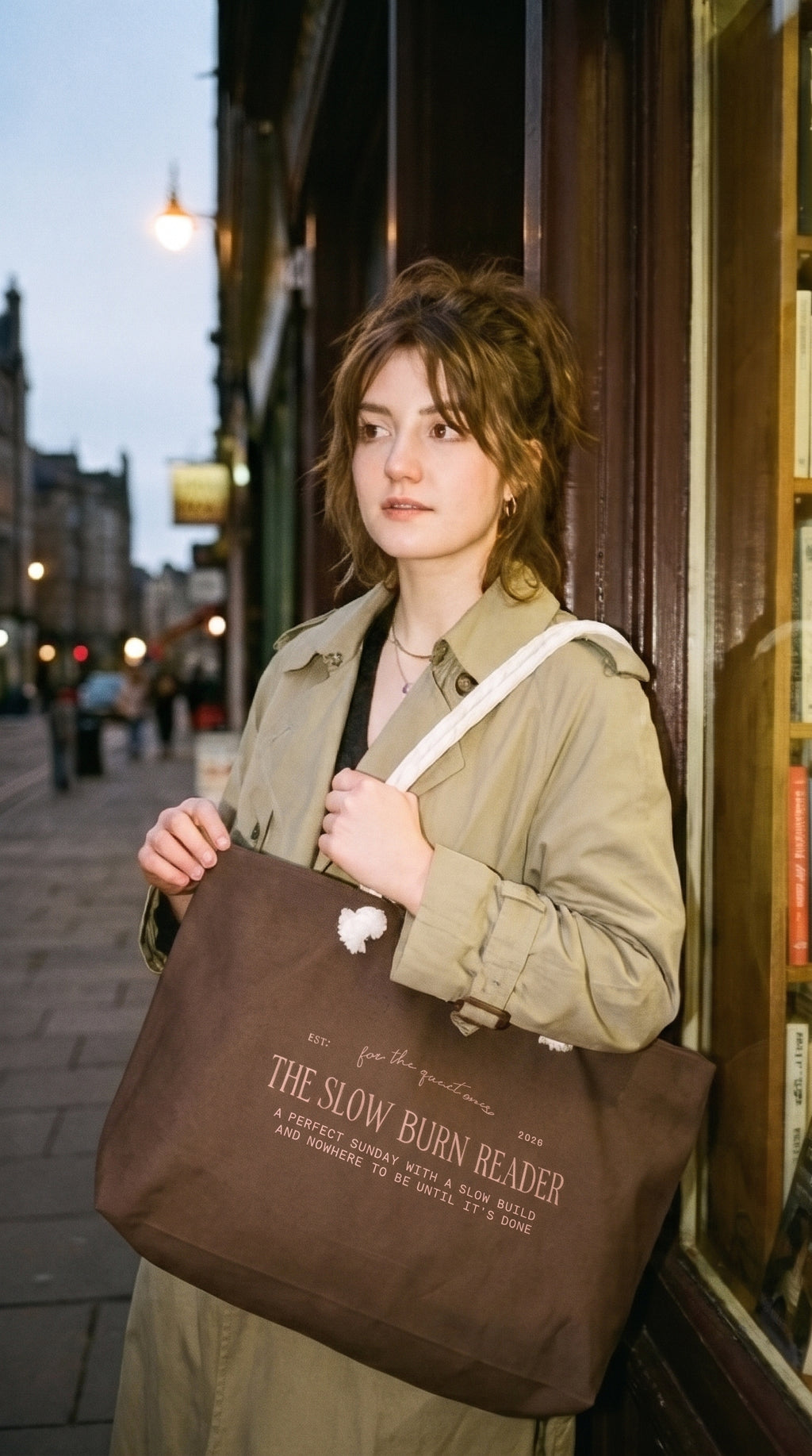 "the slow burn reader" weekender bag