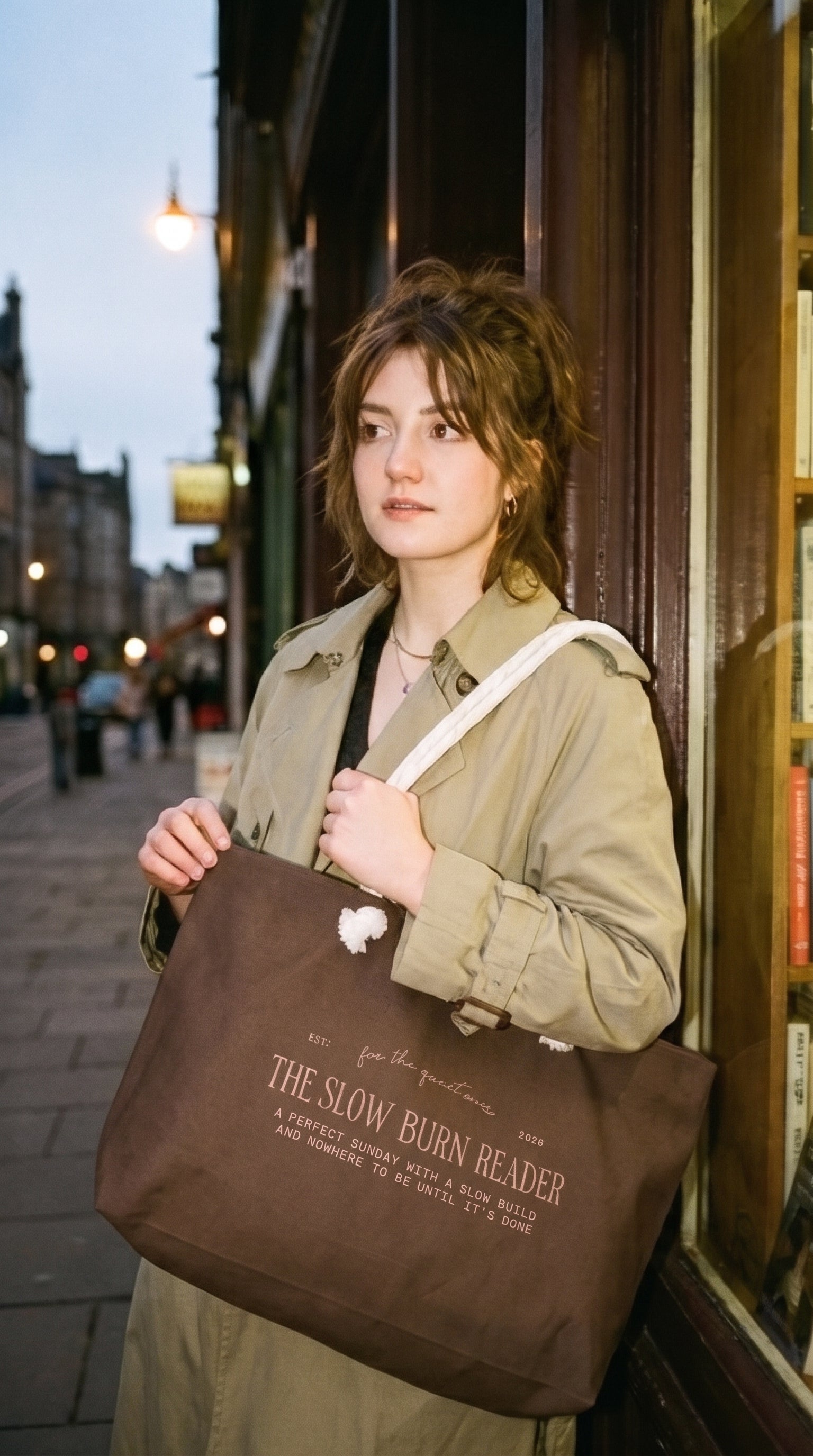"the slow burn reader" weekender bag