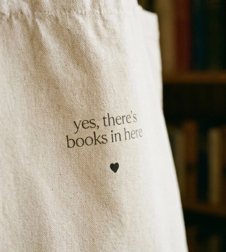 'yes, there's books in here' canvas tote bag