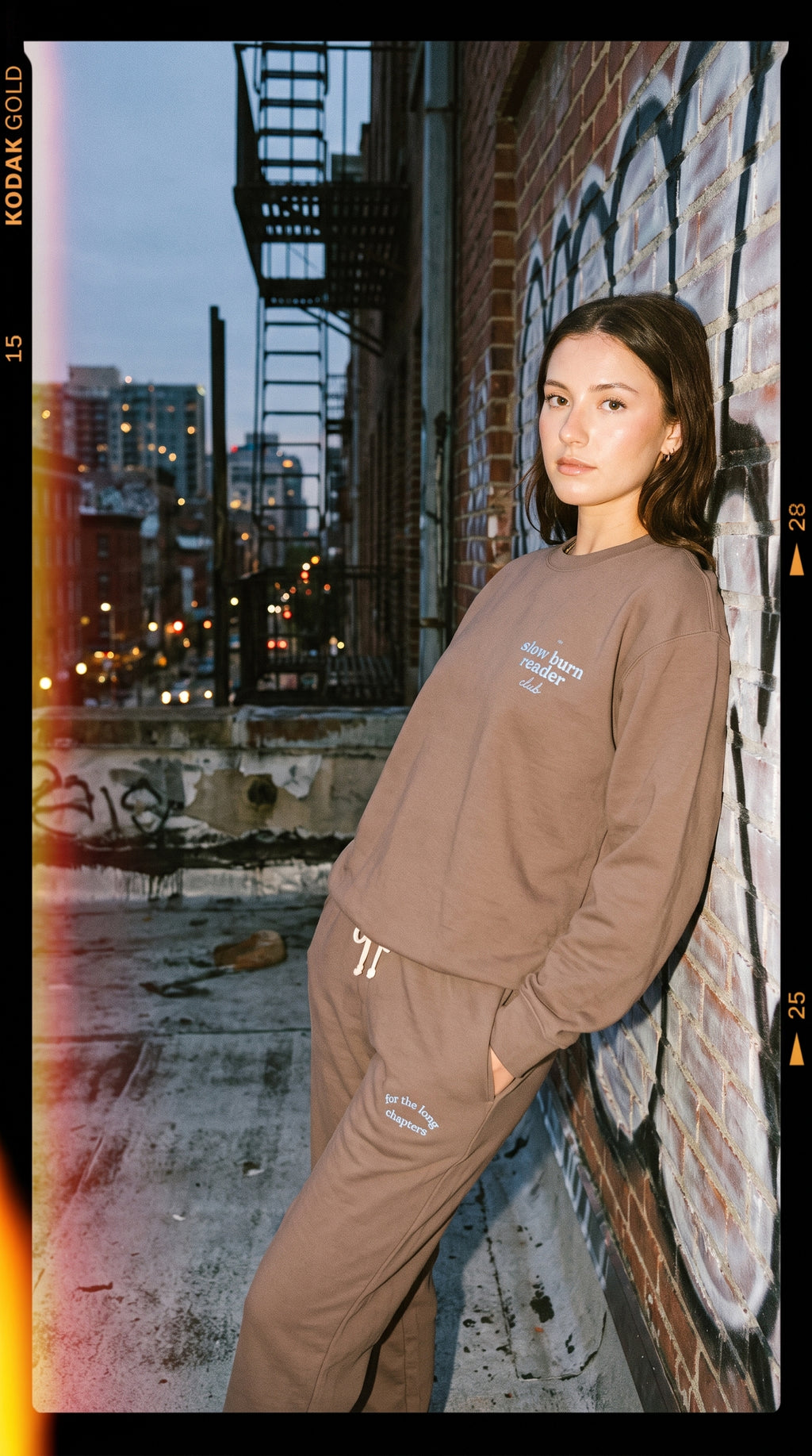 The Slow Burn Reader Club crewneck sweatshirt — espresso