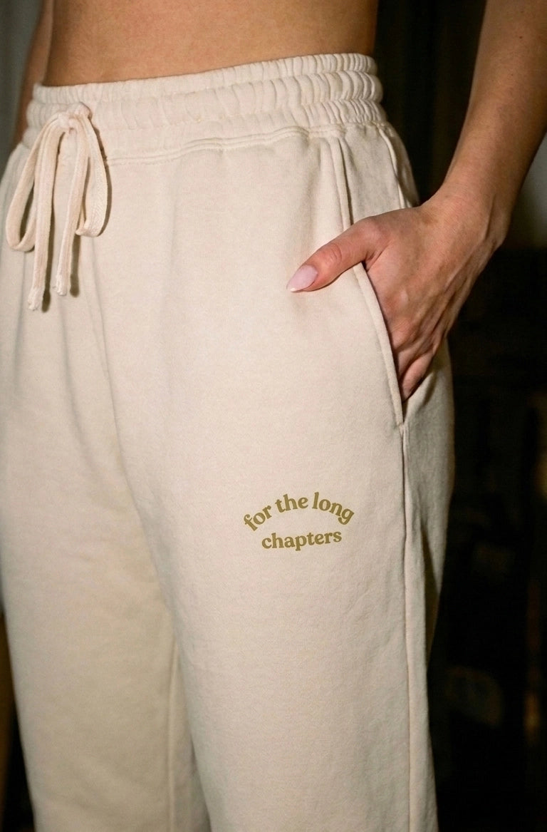 for the long chapters joggers — ivory